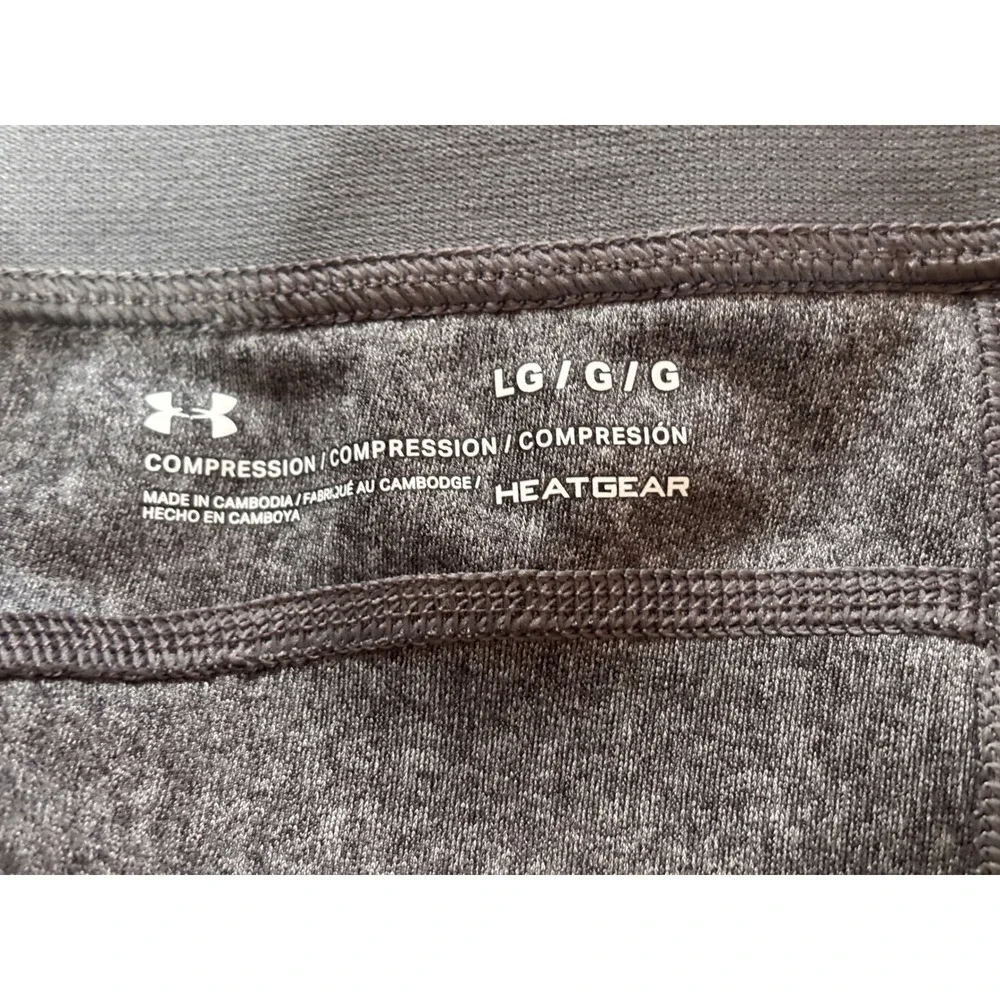 Under Armour Womens Compression Capri Leggings Large Gray HeatGear Athletic